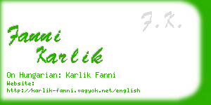 fanni karlik business card